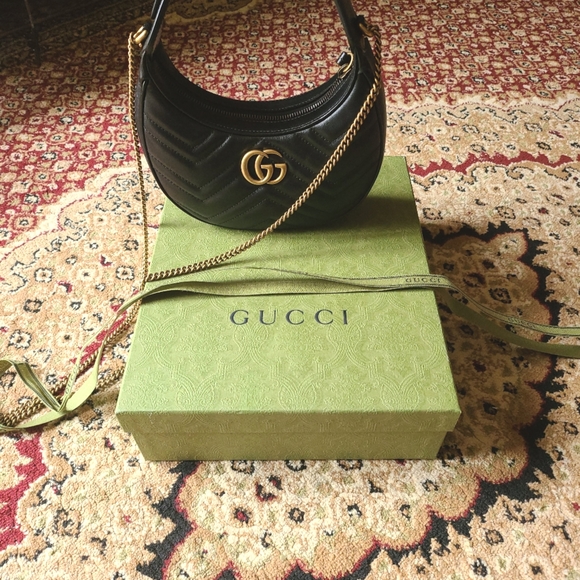 Gucci Handbags - Gucci Marmont Half-moon-shaped Mini Bag